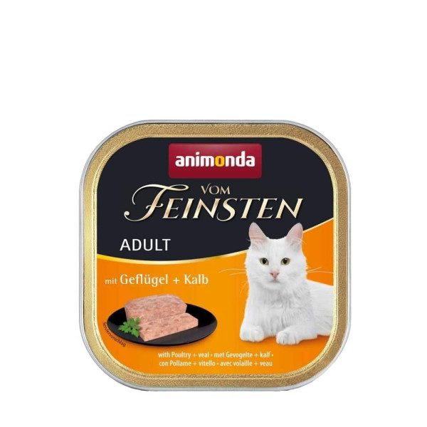 Вологий корм для котів Animonda Vom Feinsten Adult 100 г - домашня птиця та телятина