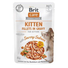 Вологий корм для кошенят Brit Care Cat Fillets in Gravy pouch 85 г - лосось 24шт