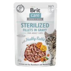Вологий корм для котів Brit Care Cat Sterilized pouch 85 г - кролик 24шт