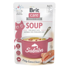 Вологий корм для котів Brit Care Soup pouch 75 г - лосось 15шт