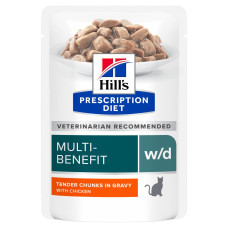 Вологий корм для котів Hill's Prescription Diet Multi-Benefit w/d pouch 85 г - курка 12шт