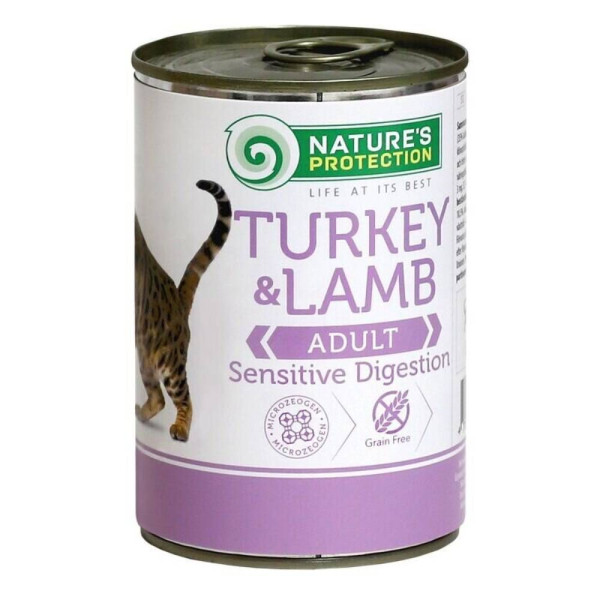 Вологий корм для котів Nature's Protection Sensitive Digestion 400 г - індичка та баранина