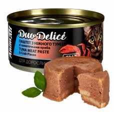 Вологий корм для котів AnimAll Duo Delice Adult 80 г - тунець та краб