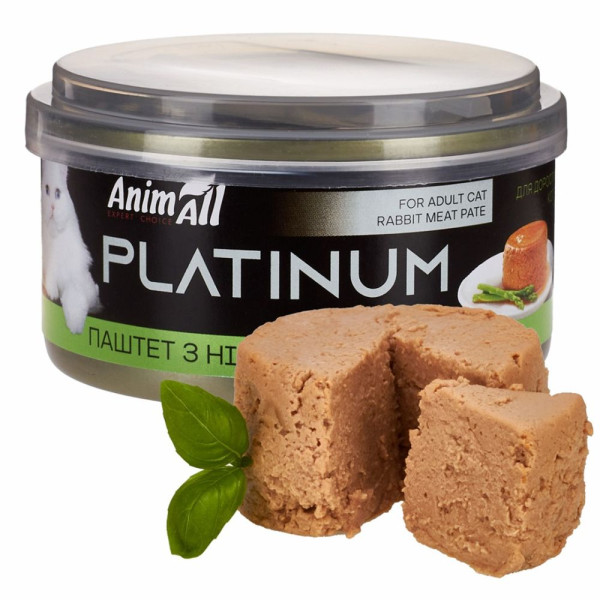 Вологий корм для котів AnimAll Platinum Adult 70 г - кролик