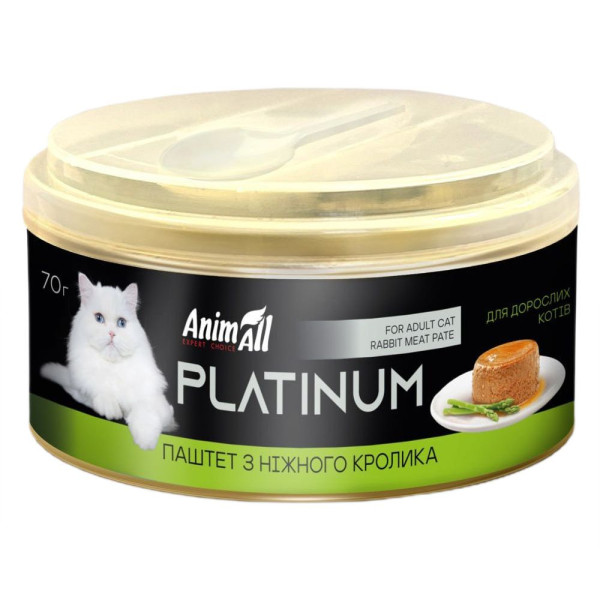Вологий корм для котів AnimAll Platinum Adult 70 г - кролик