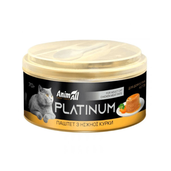 Вологий корм для котів AnimAll Platinum Adult 70 г - курка