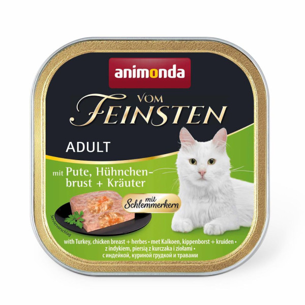 Вологий корм для котів Animonda Vom Feinsten Adult 100 г - індичка, курка та трави
