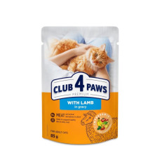 Вологий корм для котів Club 4 Paws Premium pouch 24x85 г - ягня