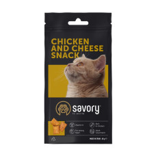Ласощі для котів Savory Snack Chicken and Cheese 60 г - курка та сир