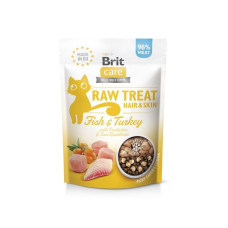 Ласощі для котів Brit Raw Treat Hair & Skin 40 г - риба та індичка