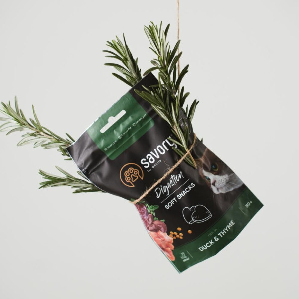 Ласощі для котів Savory Digestion 50 г - качка з тим'яном