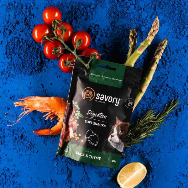 Ласощі для котів Savory Digestion 50 г - качка з тим'яном