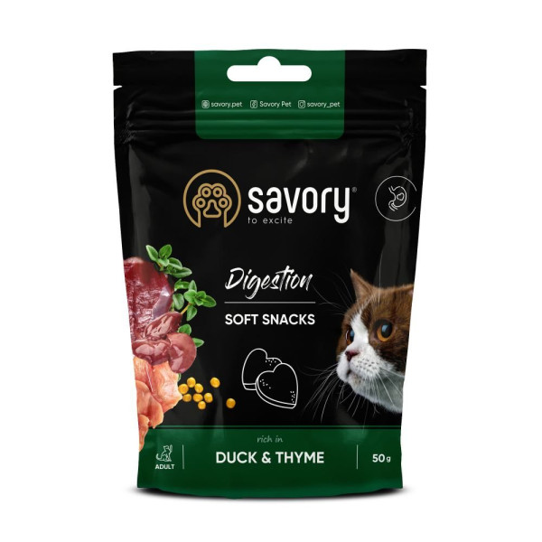 Ласощі для котів Savory Digestion 50 г - качка з тим'яном