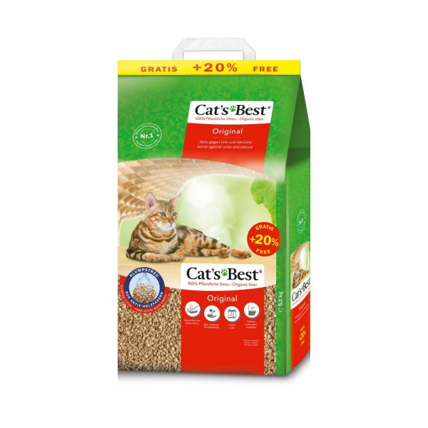 Деревинний наповнювач для котячого туалету Cat's Best ‎Original 5,2 кг / 20,8 л