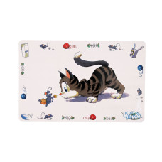 Килимок під миску Trixie Comic Cat 44 см / 28 см - сірий
