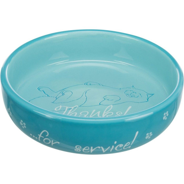 Миска керамічна Trixie для короткомордих порід котів 300 мл / 15 см - блакитна, сіра, рожева, синя