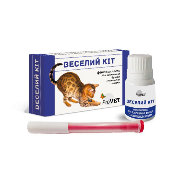Фітокомплекс для котів PROVET «Веселий Кіт» 20 мл + шприц (для підтримки сечовивідної системи)