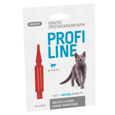 Краплі на холку для котів PROVET Profiline до 4 кг, 1 шт