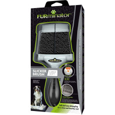 Щітка-пуходерка собак та котів FURminator м'яка 20,5 х 9,5 х 1,5 см L