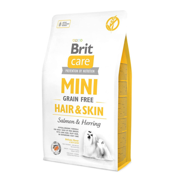 Сухий корм для собак Brit Care Mini GF Hair & Skin 2 кг - лосось та оселедець