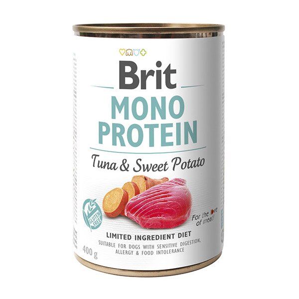 Вологий корм для собак Brit Mono Protein Tuna & Sweet Potato 400 г (тунець та батат)