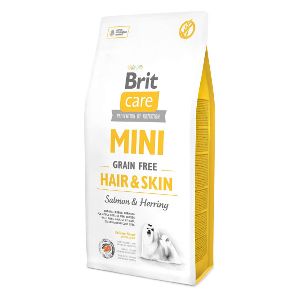 Сухий корм для собак Brit Care Mini GF Hair & Skin 7 кг - лосось та оселедець