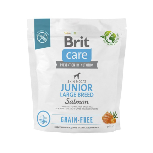 Сухий корм для цуценят Brit Care Dog Grain-free Junior Large Breed 1 кг - лосось