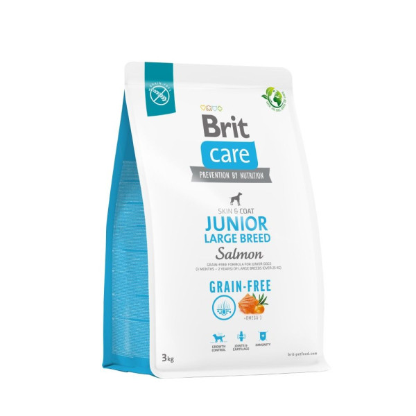 Сухий корм для цуценят Brit Care Dog Grain-free Junior Large Breed 3 кг - лосось