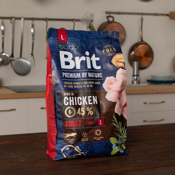 Сухий корм для собак Brit Premium Dog Adult L 3 кг - курка