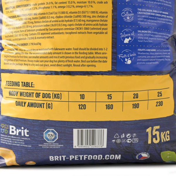 Сухой корм для собак Brit Premium Dog Adult M 15 кг - курица
