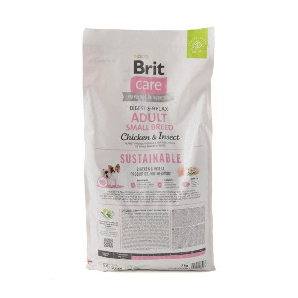 Сухий корм для собак Brit Care Dog Sustainable Adult Small Breed 7 кг - курка та комахи