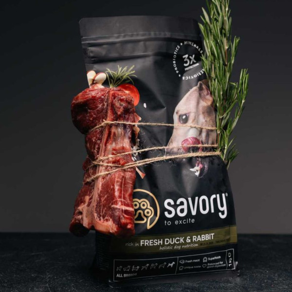 Сухий корм для собак Savory All Breed 3 кг - кролик та качка