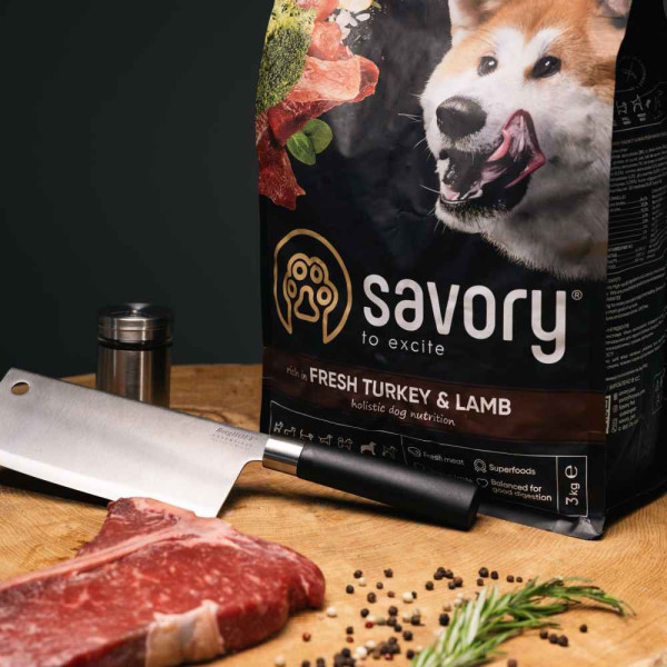 Сухий корм для собак Savory Large Breeds Fresh 3 кг - індичка та ягня