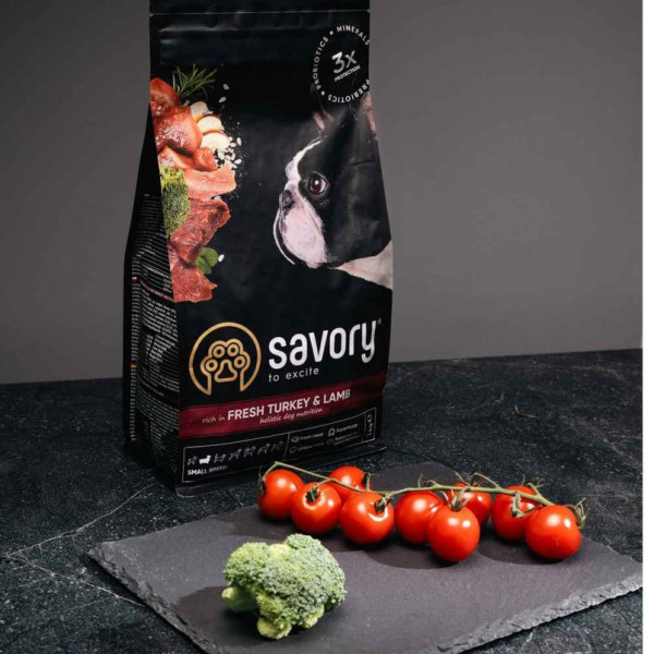 Сухий корм для собак Savory Small Breed Fresh 8 кг - індичка та ягня