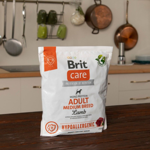 Сухий корм для собак Brit Care Dog Hypoallergenic Adult Medium Breed 1 кг - ягня