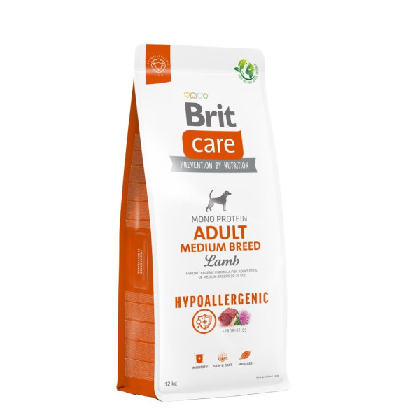 Сухий корм для собак Brit Care Dog Hypoallergenic Adult Medium Breed 12 кг - ягня