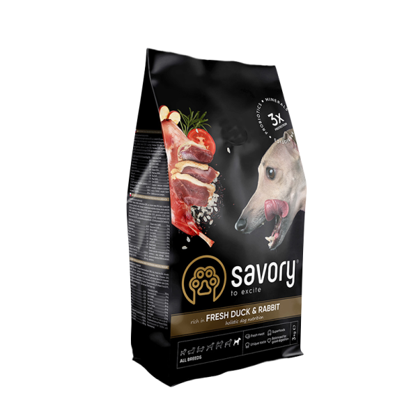Сухий корм для собак Savory All Breed 3 кг - кролик та качка