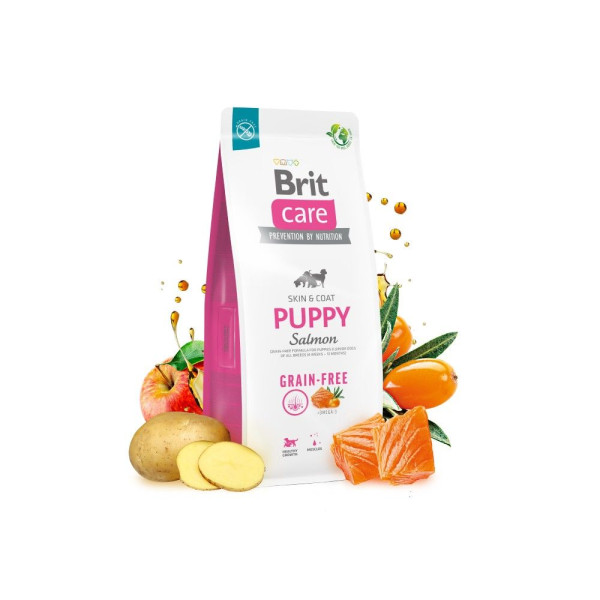 Сухий корм для цуценят Brit Care Dog Grain-free Puppy 1 кг - лосось