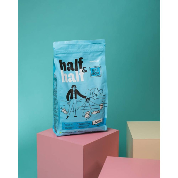 Сухий корм для цуценят Half&Half Puppy 2 кг - яловичина