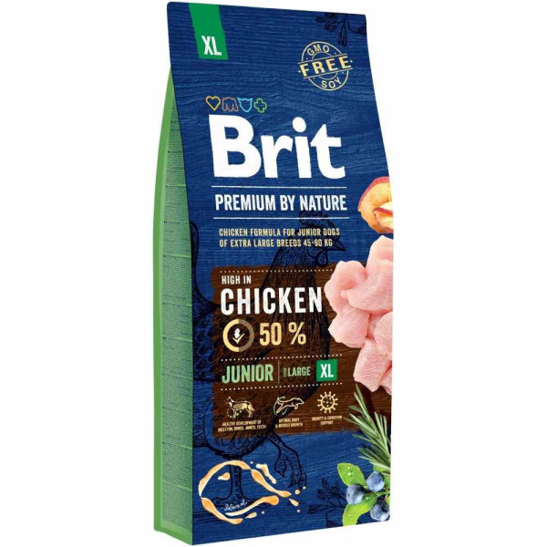 Сухий корм для цуценят Brit Premium Dog Junior XL 15 кг - курка