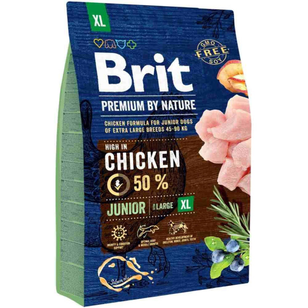 Сухий корм для цуценят Brit Premium Dog Junior XL 3 кг - курка