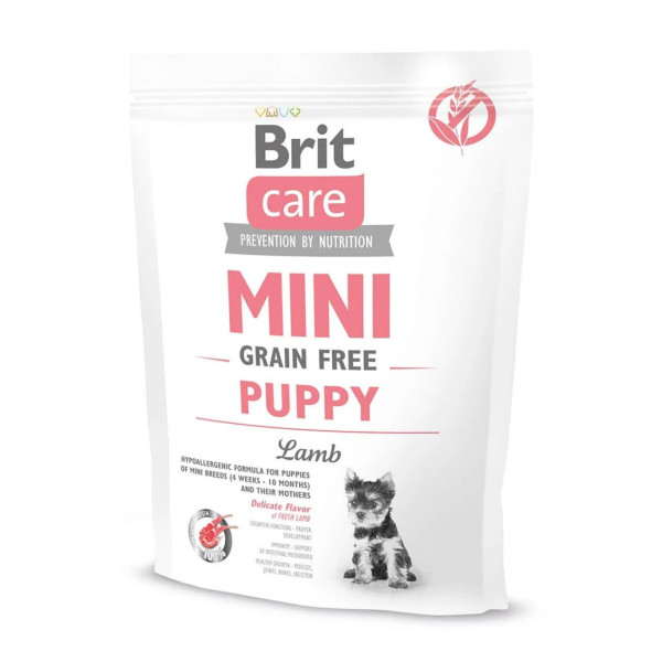 Сухий корм для цуценят та молодих собак мініатюрних порід Brit Care Mini GF Puppy Lamb 400 г (ягня)