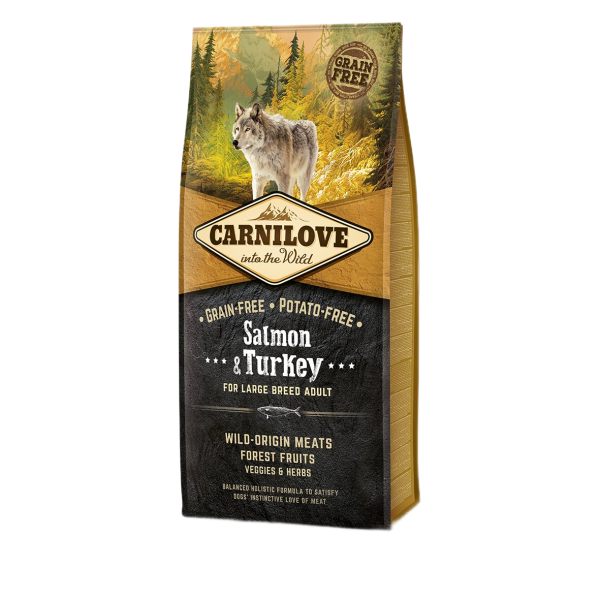 Сухий корм для дорослих собак великих порід (вагою від 25 кг) Carnilove Salmon & Turkey Large Breed 12 кг (лосось та індичка)
