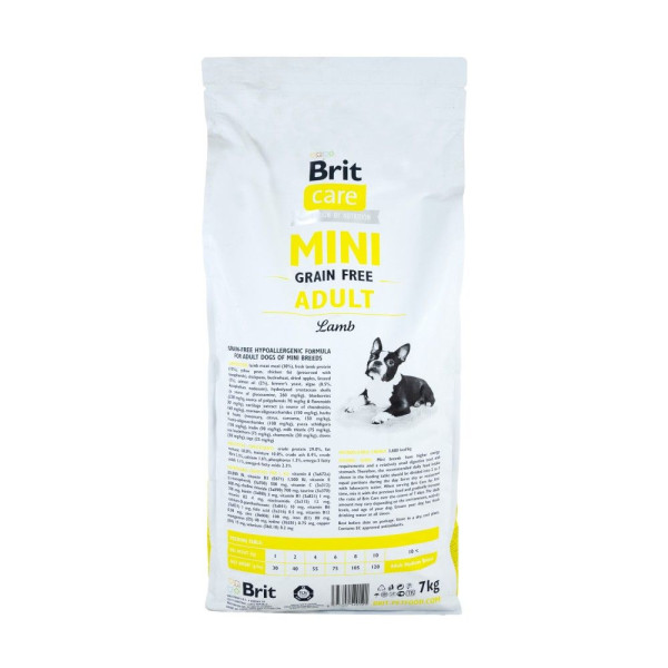 Сухий корм для собак Brit Care Grain Free Mini Adult 7 кг - ягня