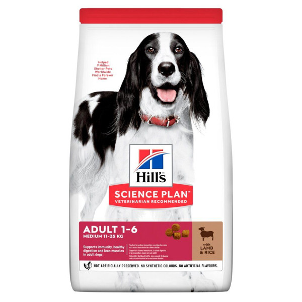 Сухий корм для собак Hill’s Science Plan Adult Medium Breed 2,5 кг - ягня та рис