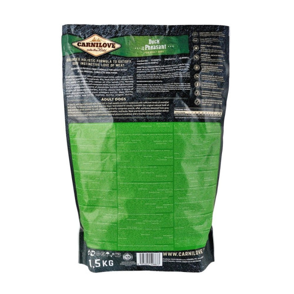 Сухий корм для дорослих собак всіх порід Carnilove Duck & Pheasant 1,5 кг (качка та фазан)