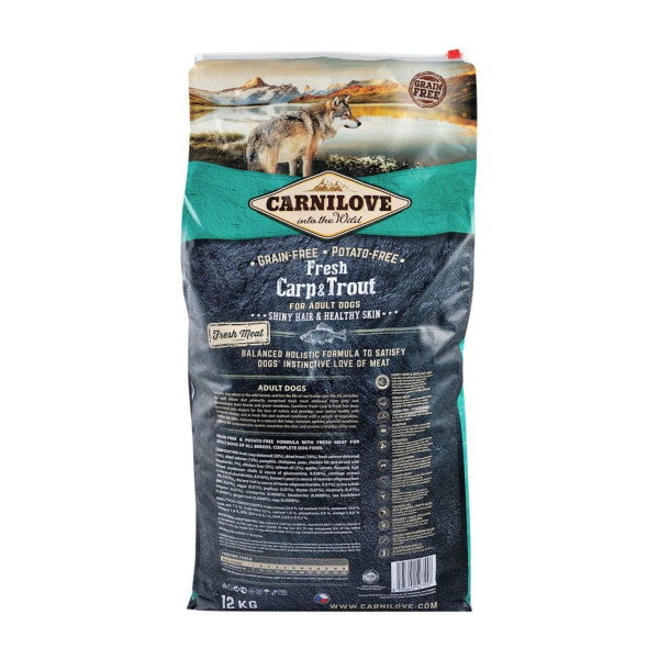 Сухий корм для дорослих собак всіх порід Carnilove Fresh Carp & Trout 12 кг (риба)