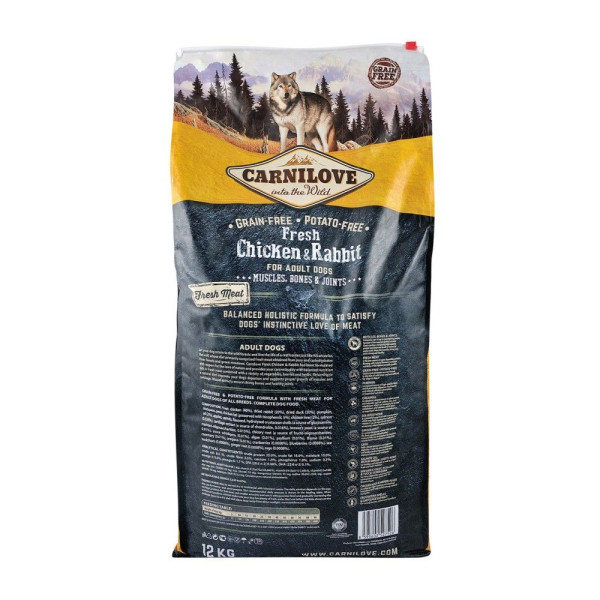 Сухий корм для дорослих собак всіх порід Carnilove Fresh Chicken & Rabbit 12 кг (курка та кролик)