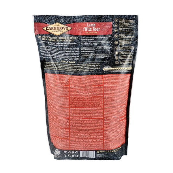 Сухий корм для дорослих собак всіх порід Carnilove Lamb & Wild Boar 1,5 кг (ягня та кабан)