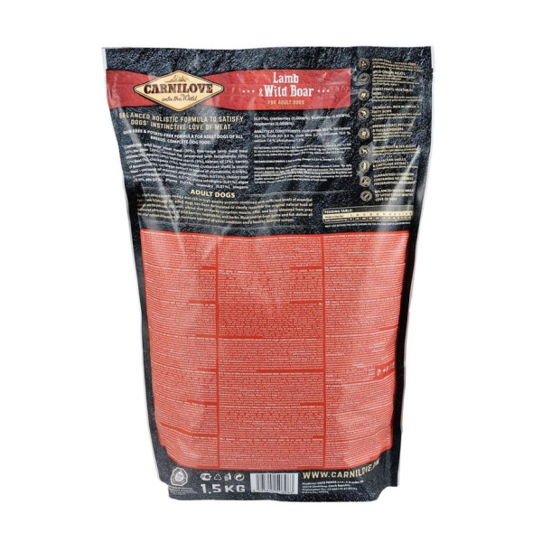 Сухий корм для дорослих собак всіх порід Carnilove Lamb & Wild Boar 1,5 кг (ягня та кабан)